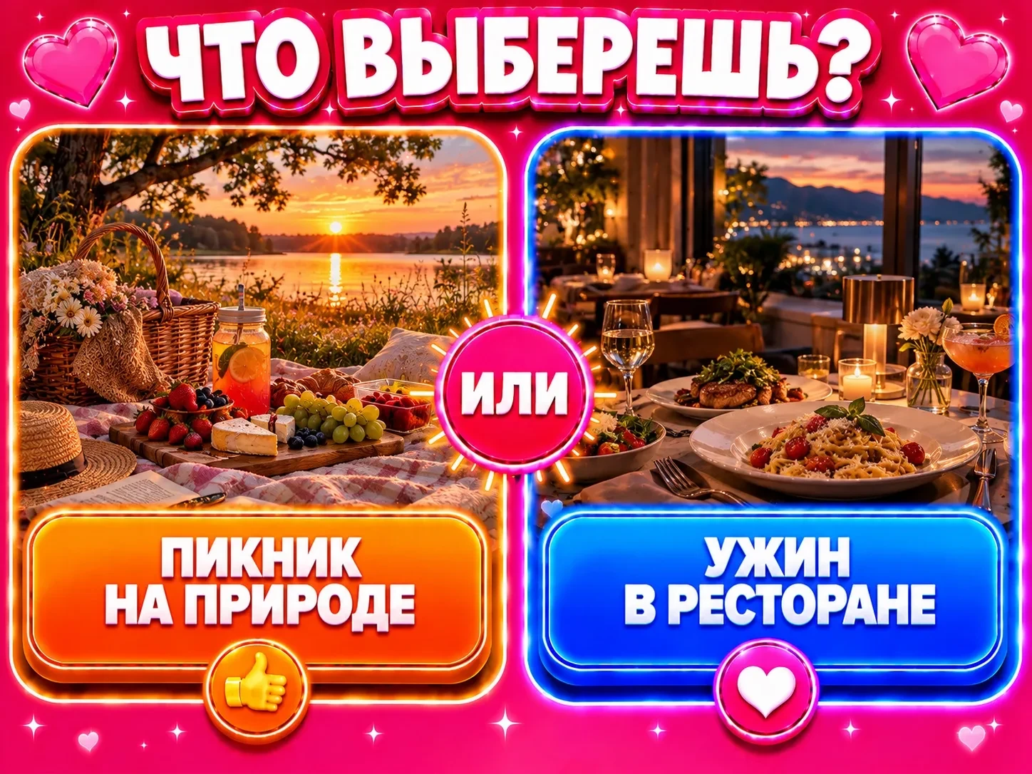 Пикник на природе или ужин в ресторане?