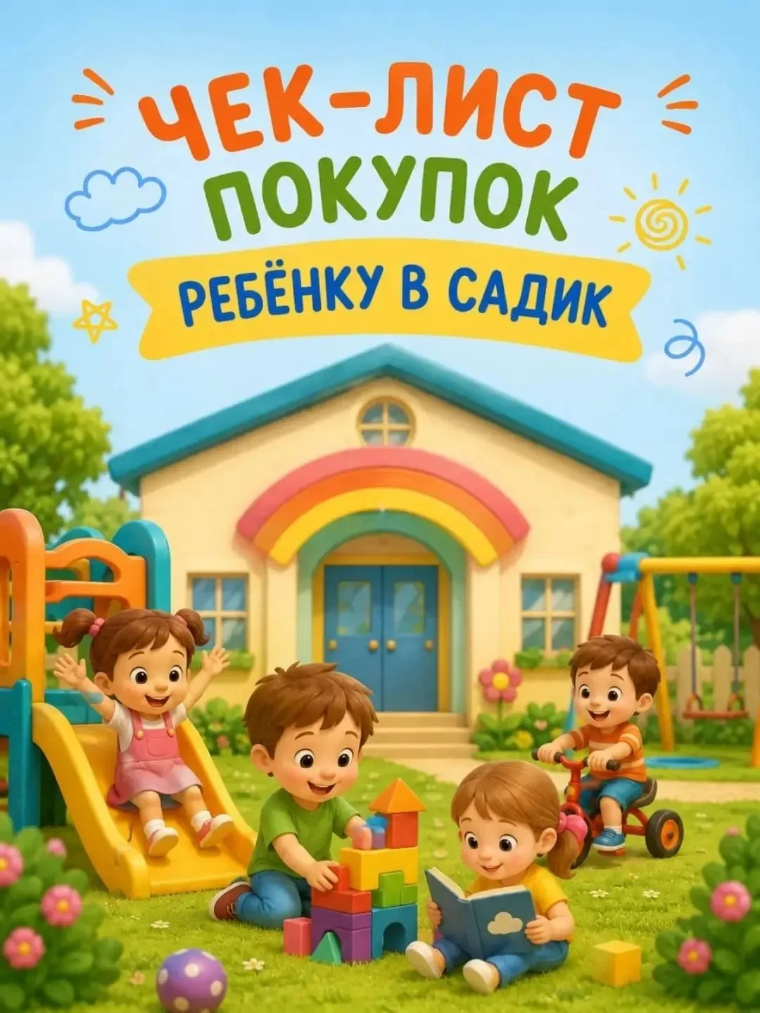 Чек лист покупок ребенку в садик.