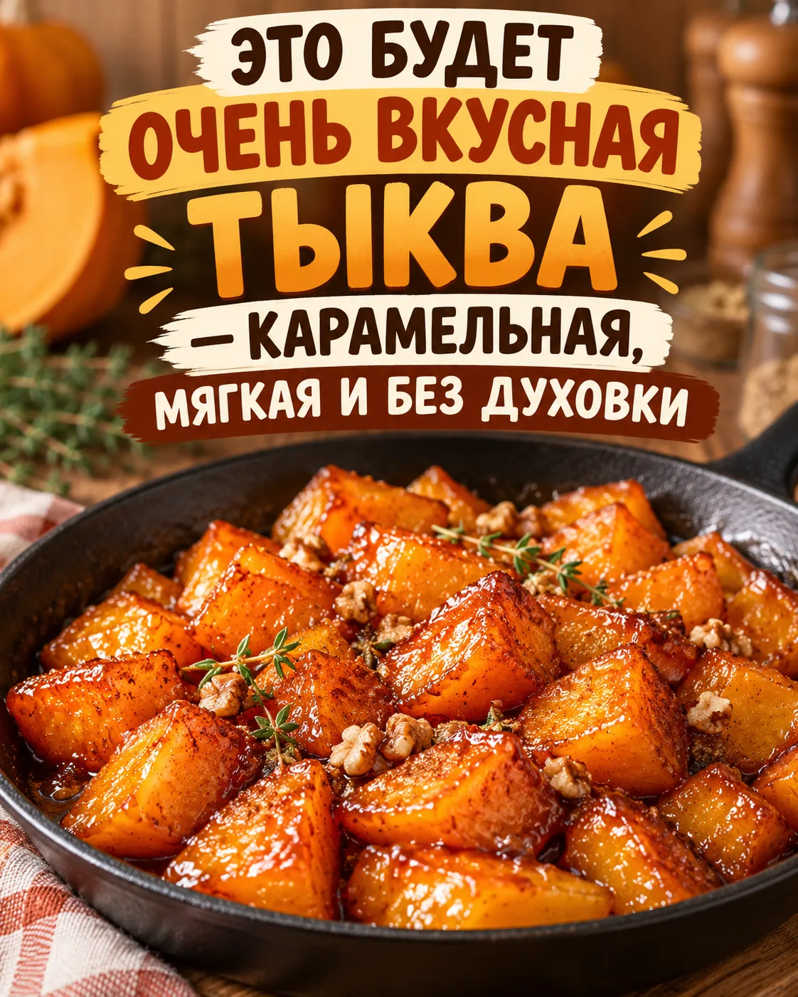 Мои хорошие, если тыква уже лежит дома и хочется приготовить её не в каше и не в пироге...