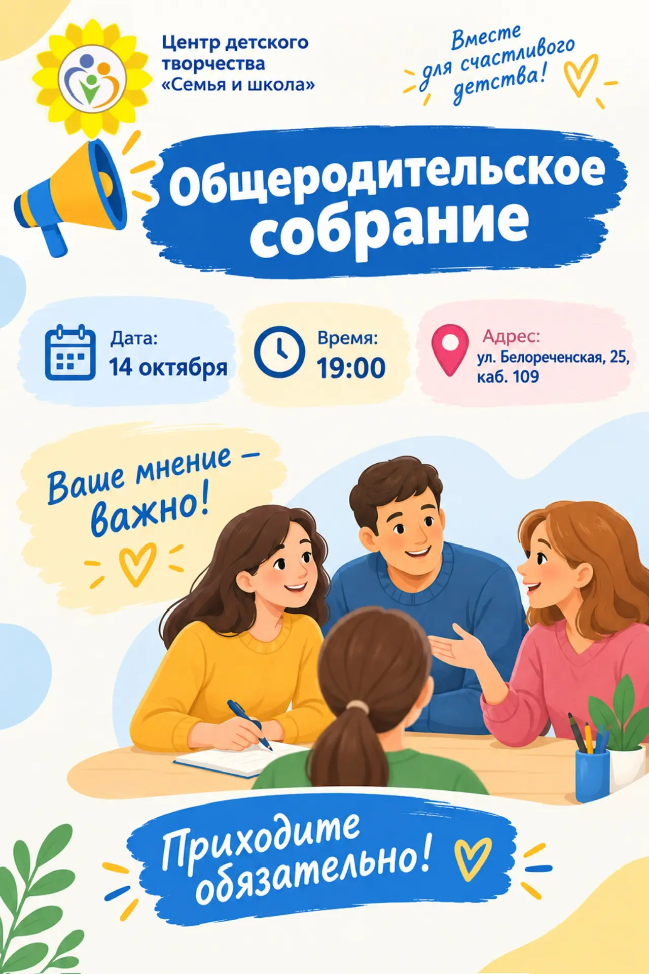 📣 Общеродительское собрание