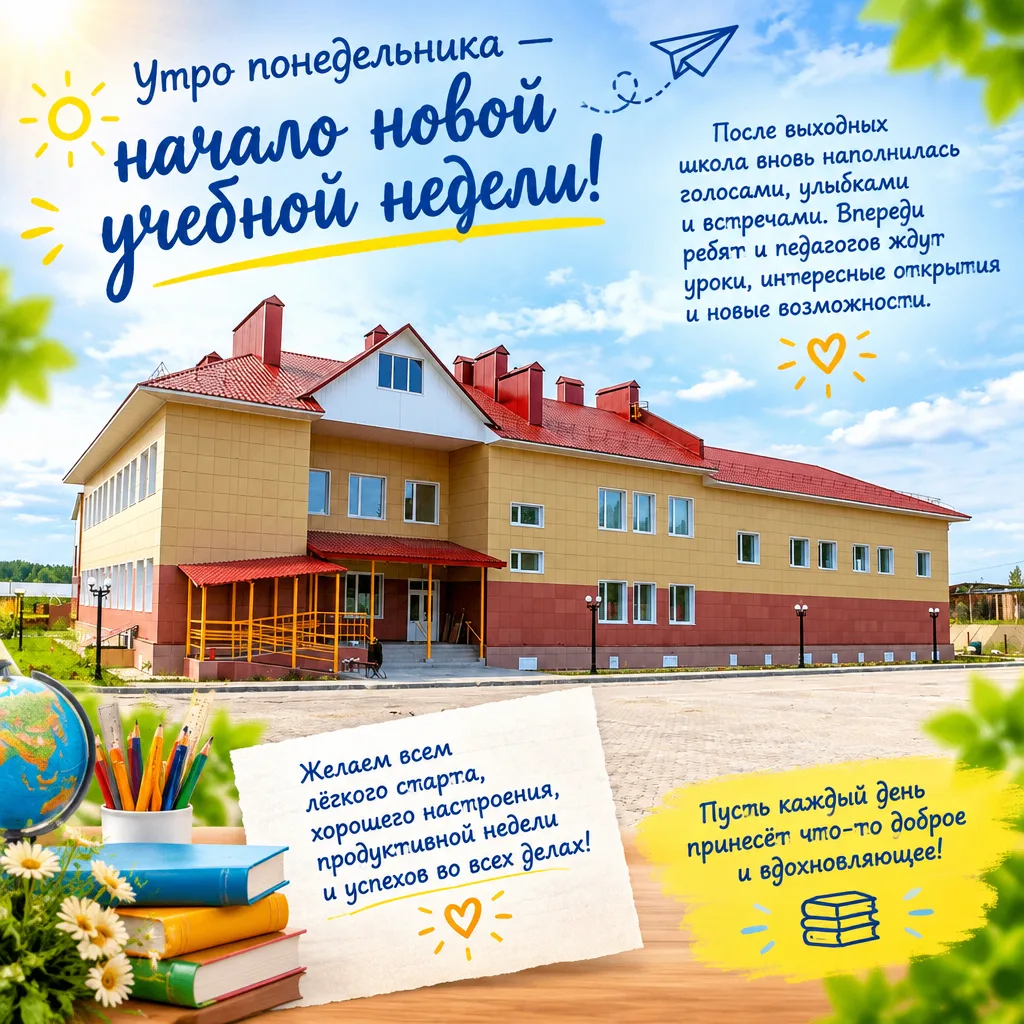 🌞 Утро понедельника — начало новой учебной недели!