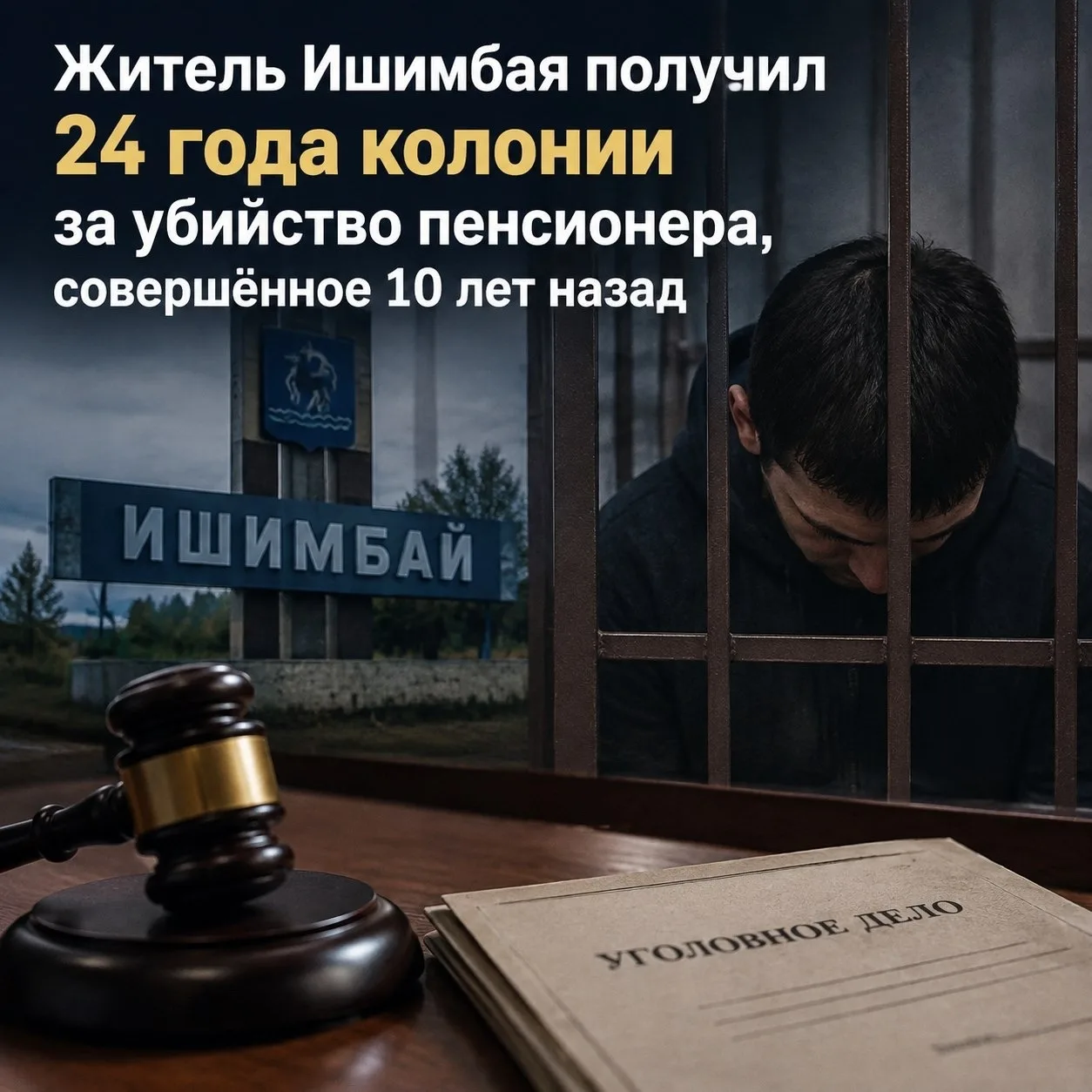 ❗ Житель Ишимбая получил 24 года колонии за убийство пенсионера, совершённое десять лет...