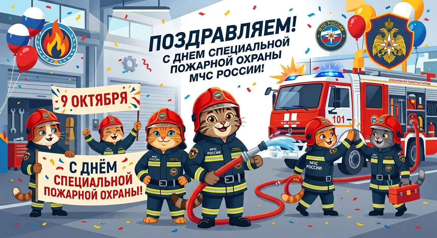 🔥 9 октября — День Специальной пожарной охраны МЧС России!