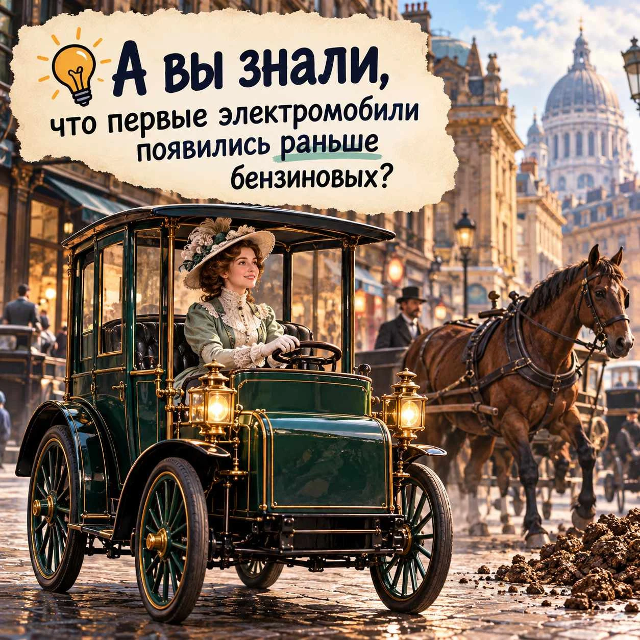 💡 А вы знали, что первые электромобили появились раньше бензиновых?