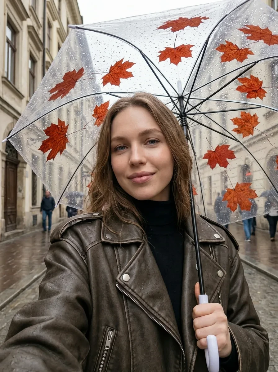 ЗОНТИК С ЛИСТЬЯМИ