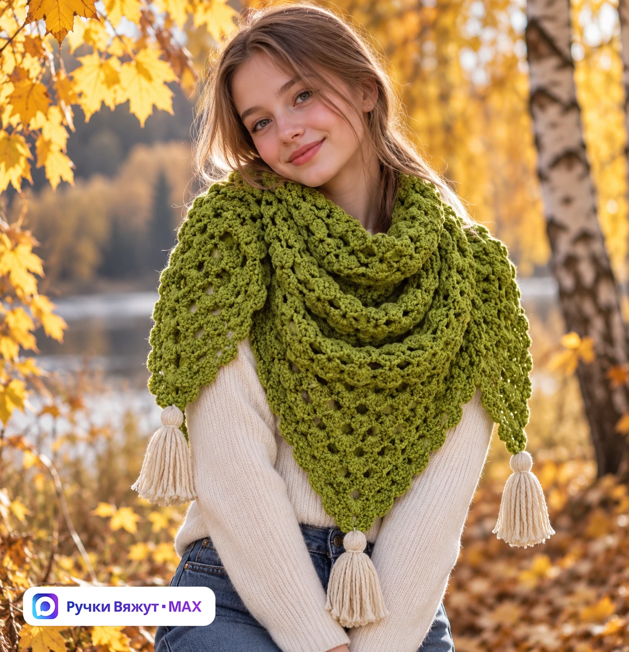🍂 Шаль крючком, которую и связать приятно, и носить хочется!