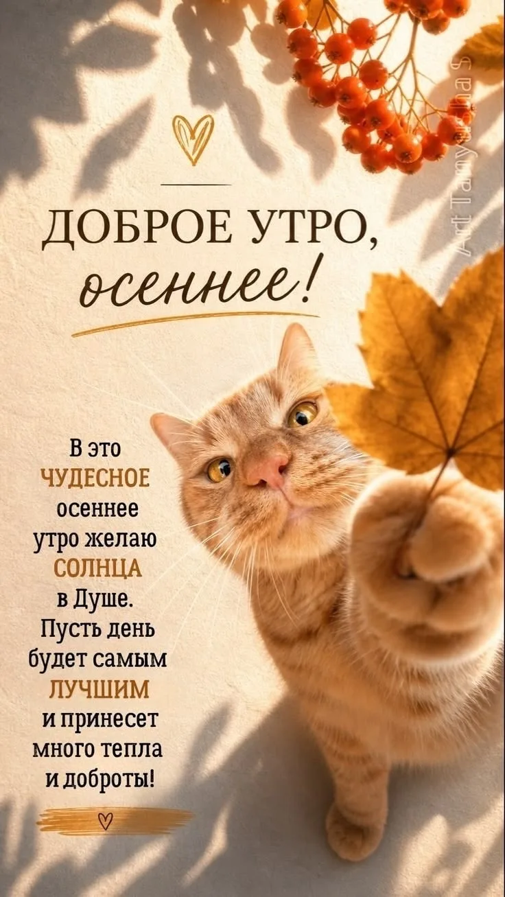 😊 Доброе утро! Желаю провести этот день в своём ритме, без лишней спешки и с хорошим н...