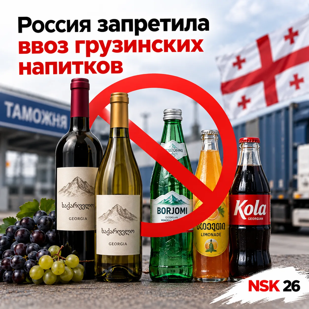 🍷 Россия запретила ввоз грузинских вин, лимонадов, минеральной воды и даже колы
