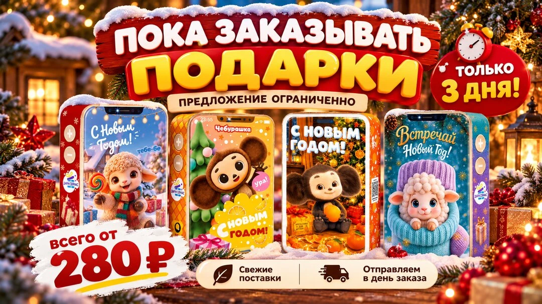 Новогодние подарки детям в садик и в школу за 280 рублей