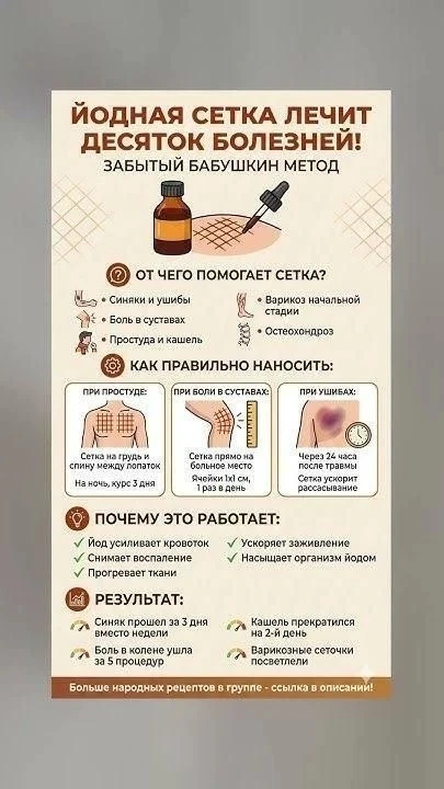 Йодная сетка: старинный метод лечения ⚕️
