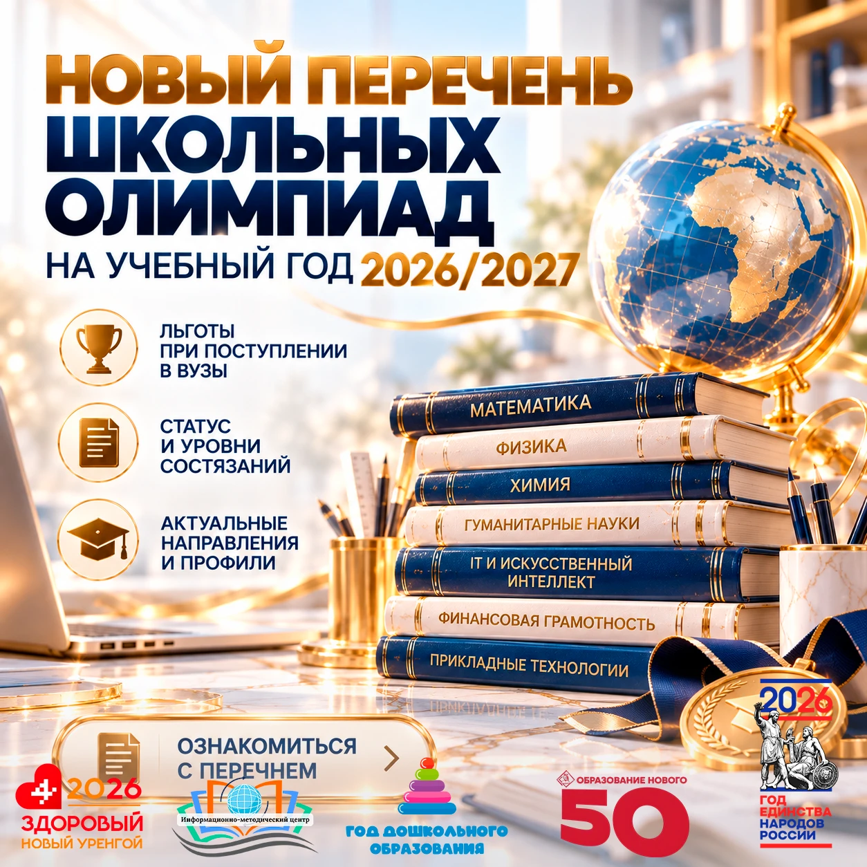⭐ Новый перечень школьных олимпиад на учебный год
