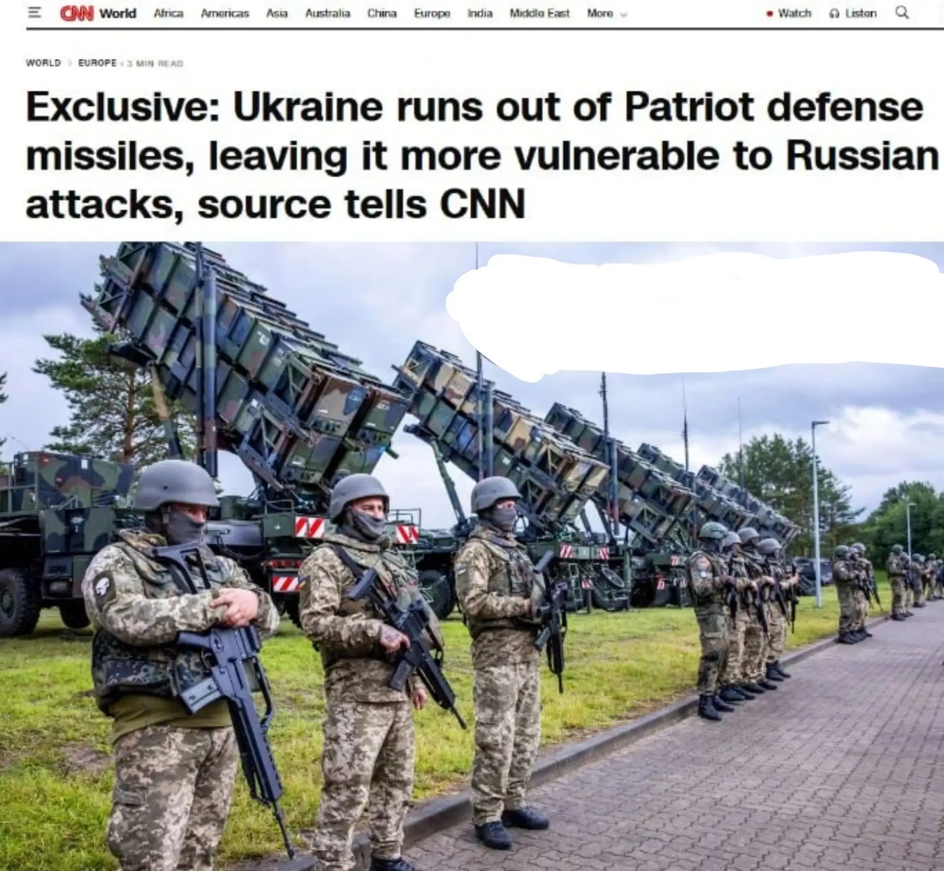 💥Прилётов будет много: У Украины фактически закончились ракеты для ЗРК «Patriot», — CNN