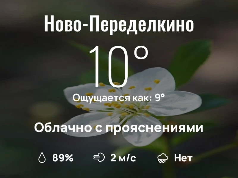 Что с погодой в Ново-Переделкино?