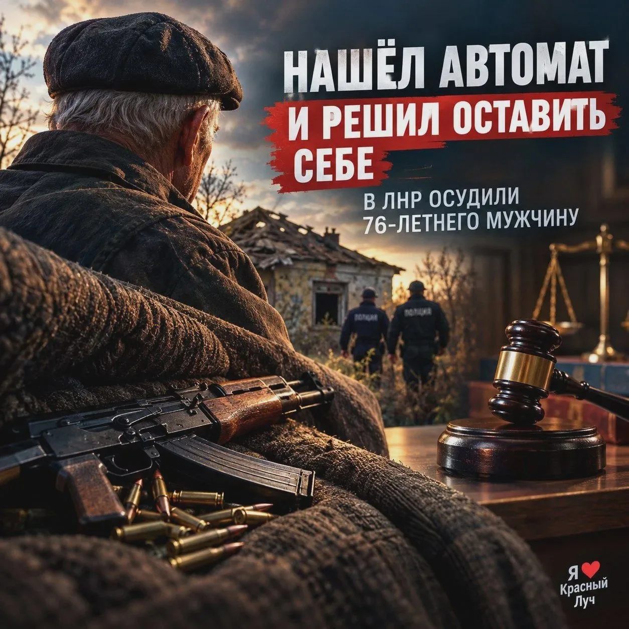 Условный срок за найденные автомат и патроны