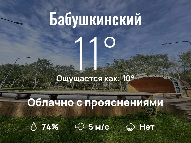 Что с погодой в Бабушкинском?