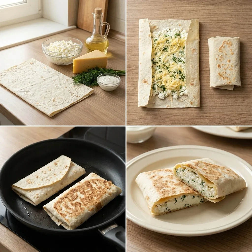 🧀 Конвертики из лаваша с творогом и сыром