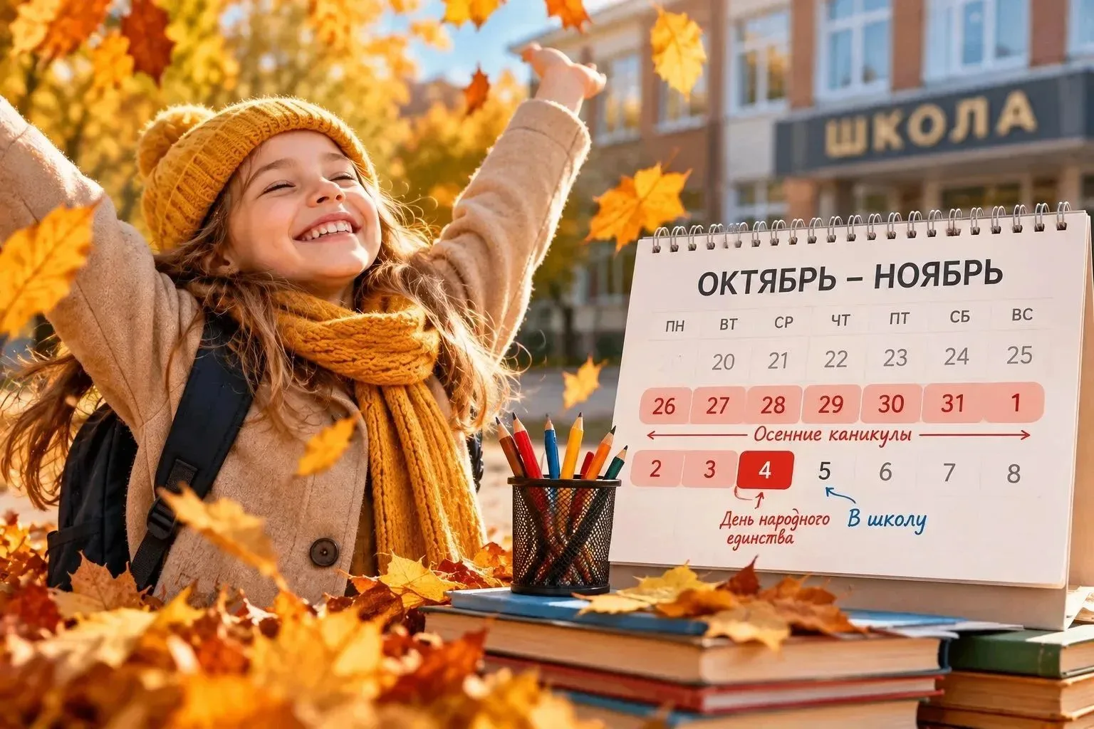 🍂 Осенние каникулы с 26 октября по 3 ноября включительно.