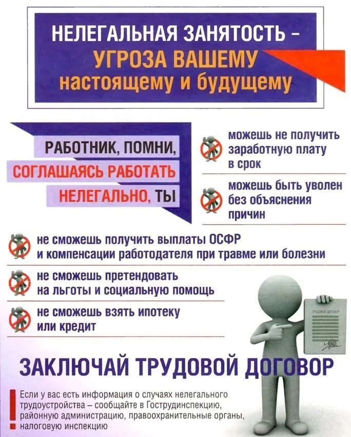 Нелегальная занятость – угроза вашему настоящему и будущему!
