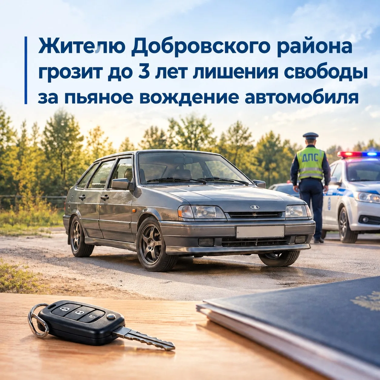 🚙Жителю Добровского района грозит до 3 лет лишения свободы за пьяное вождение автомобиля