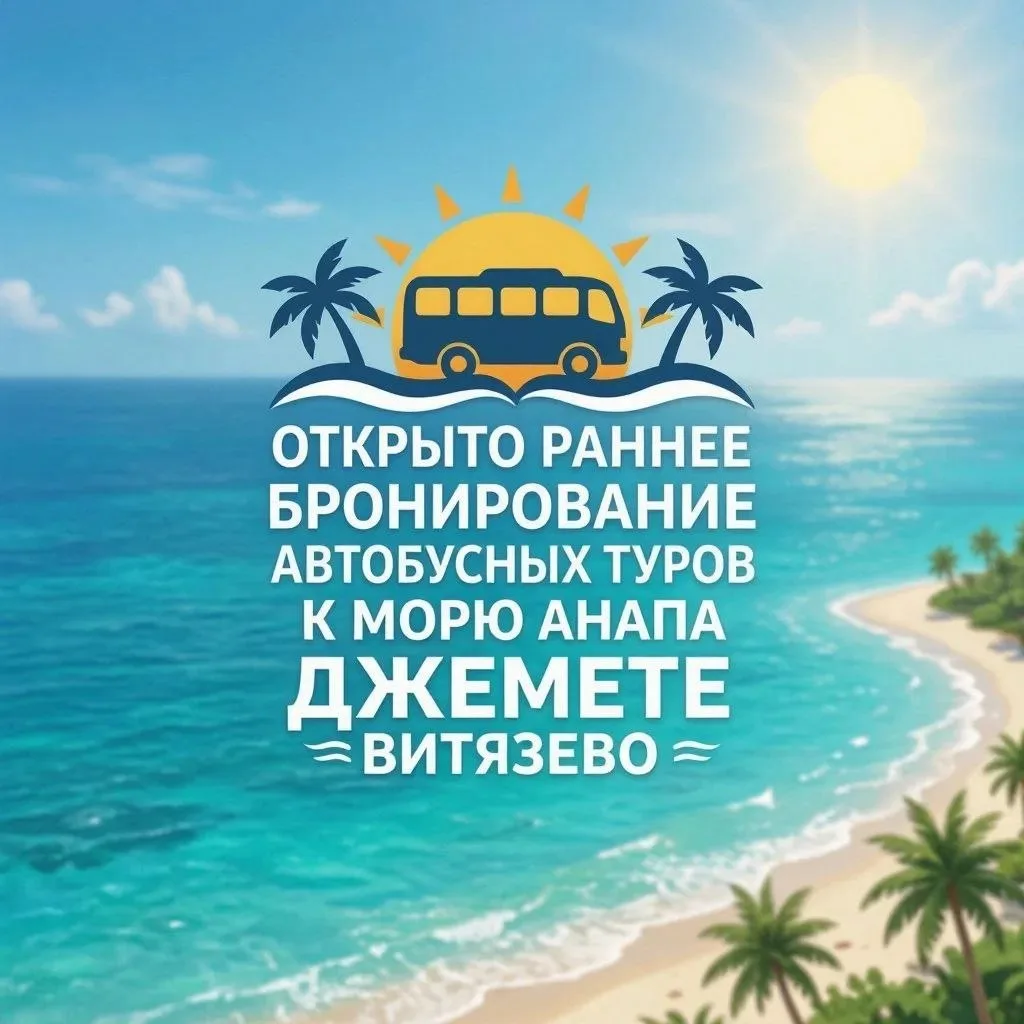 🔥Друзья! ОТКРЫТО РАННЕЕ БРОНИРОВАНИЕ автобусных туров в Анапу Джемете Витязево на летн...