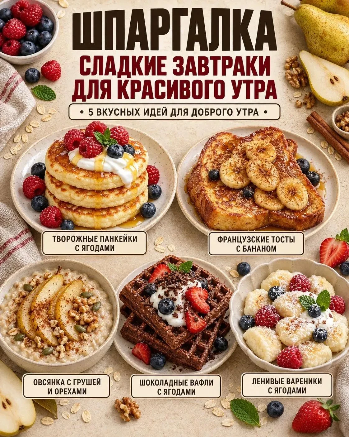 🥞 Творожные панкейки с ягодами