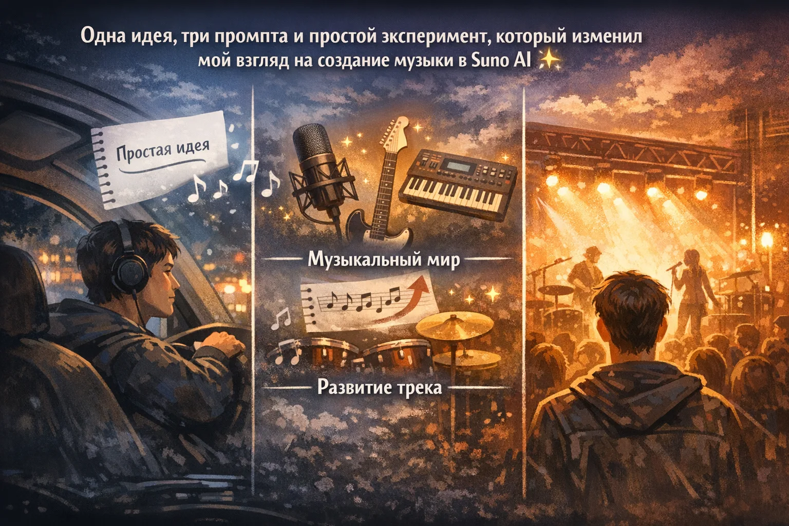 Я дал Suno одну простую идею. То, что он создал, меня удивило 🎶
