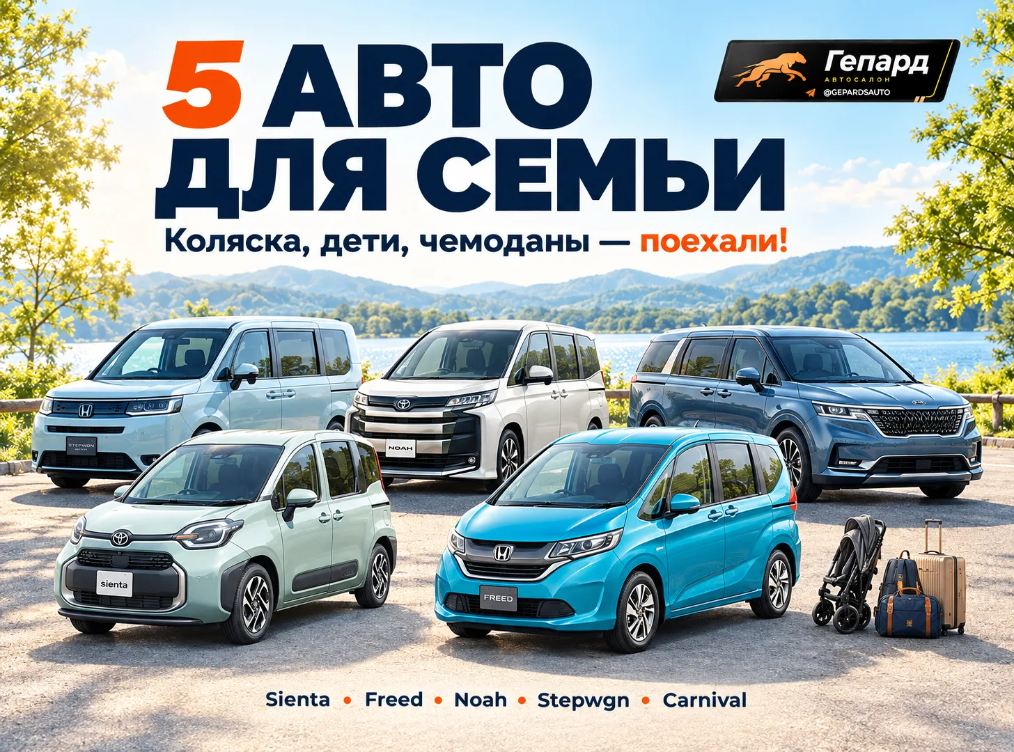 🚘 Семья большая — машина найдётся!