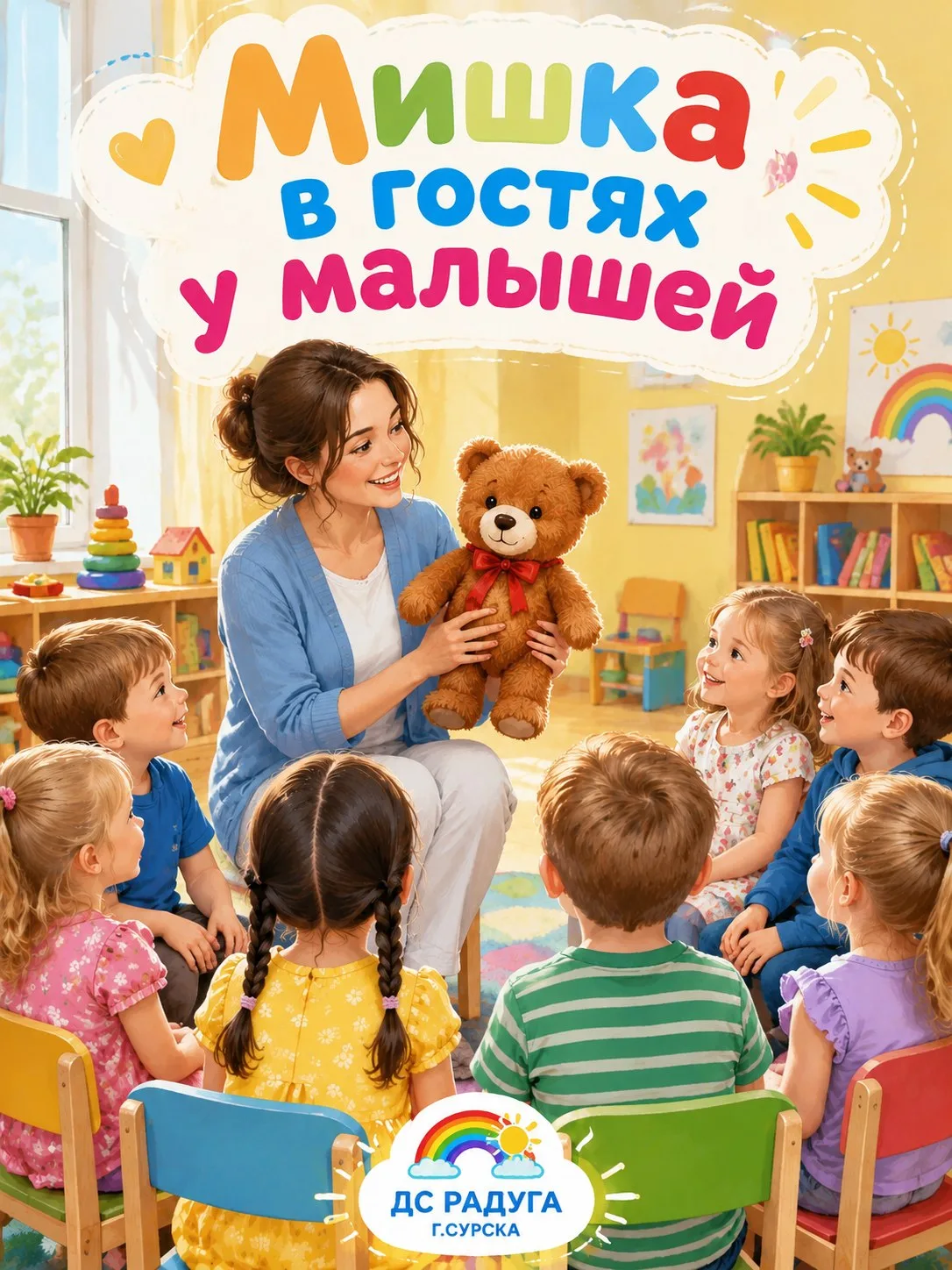 🐻 Знакомство с Мишкой в детском саду "Радуга" г. Сурска! 🌈