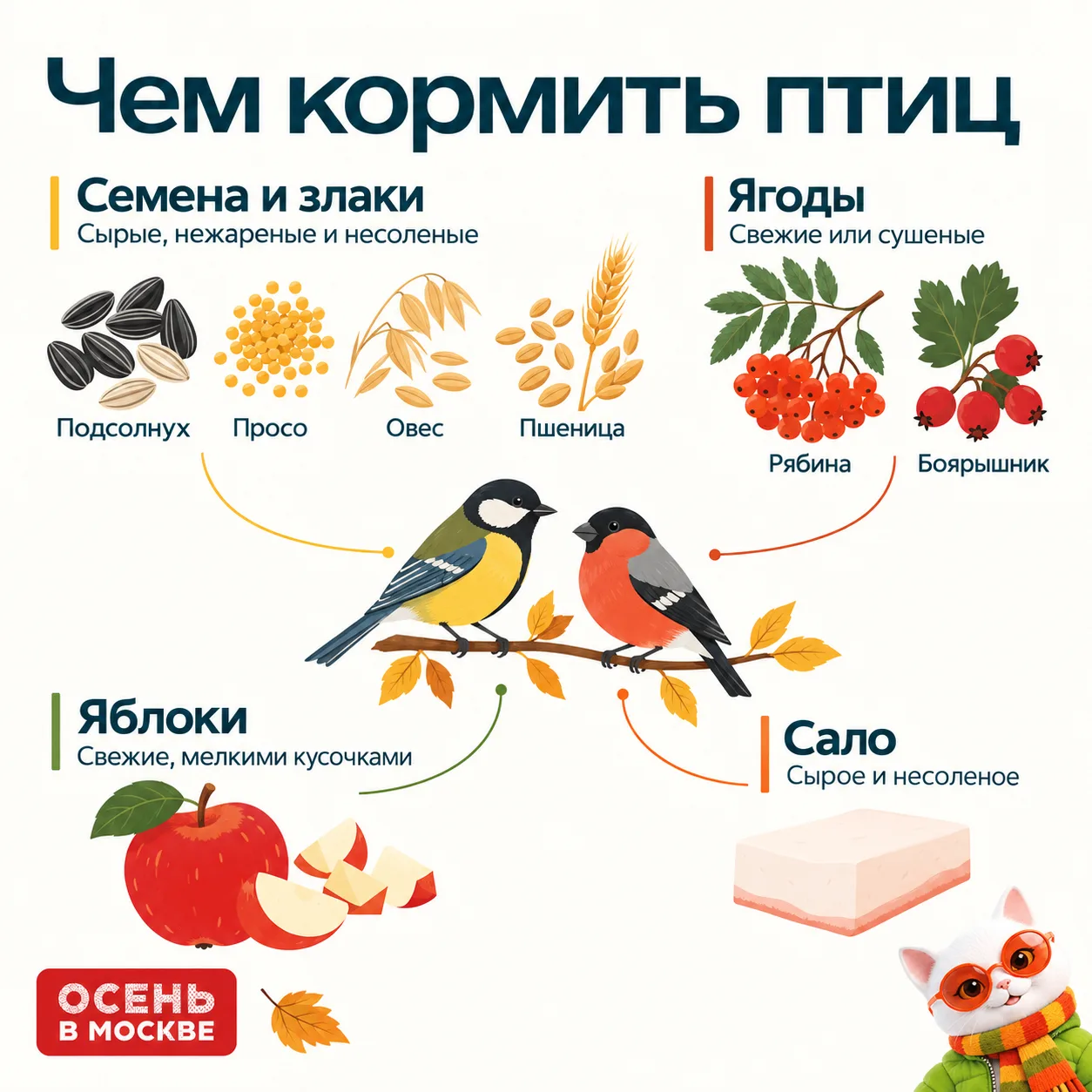 Знаем, как вы любите гулять. И кормить птичек в парках. Поэтому вот вам памятка, как по...