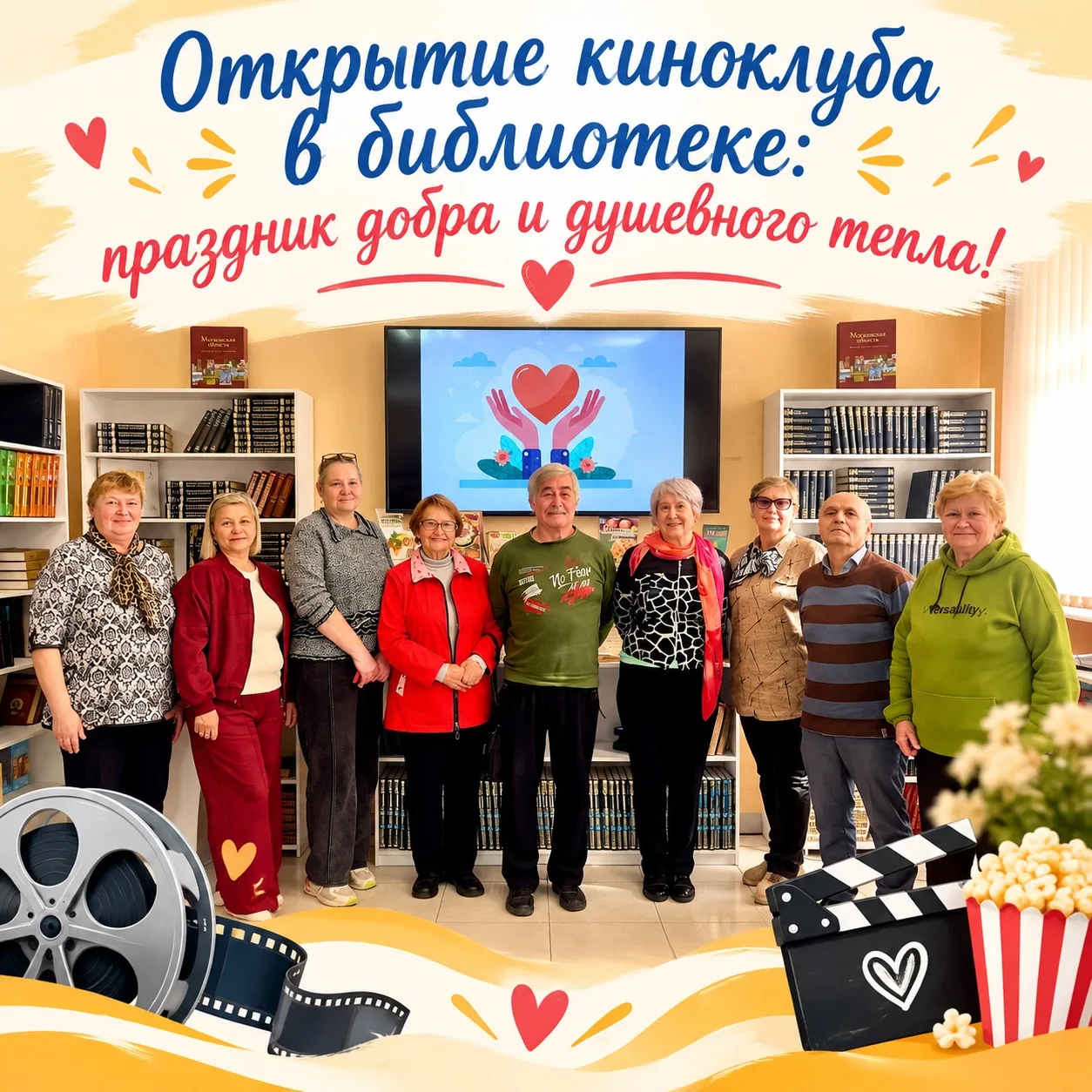 🎉 Открытие киноклуба в библиотеке: праздник добра и душевного тепла!