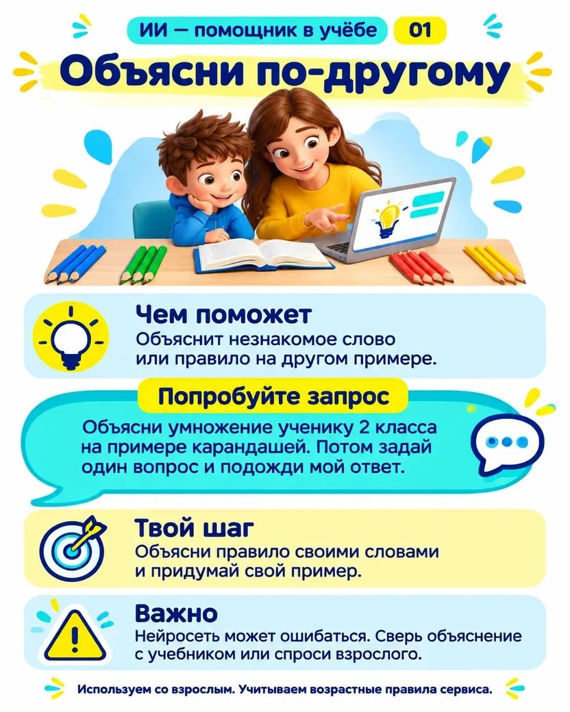 💡 Нейросеть — помощник, а не готовая домашка