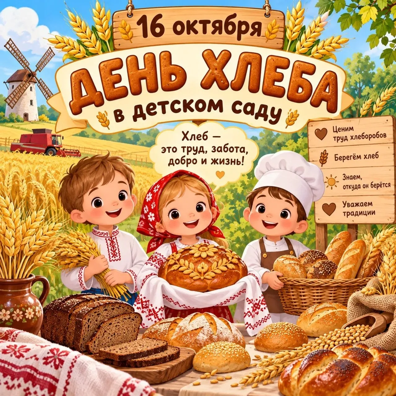 🔑КЛЮЧЕВЫЕ НОВОСТИ: 🍞 16 октября — День хлеба! 🍞