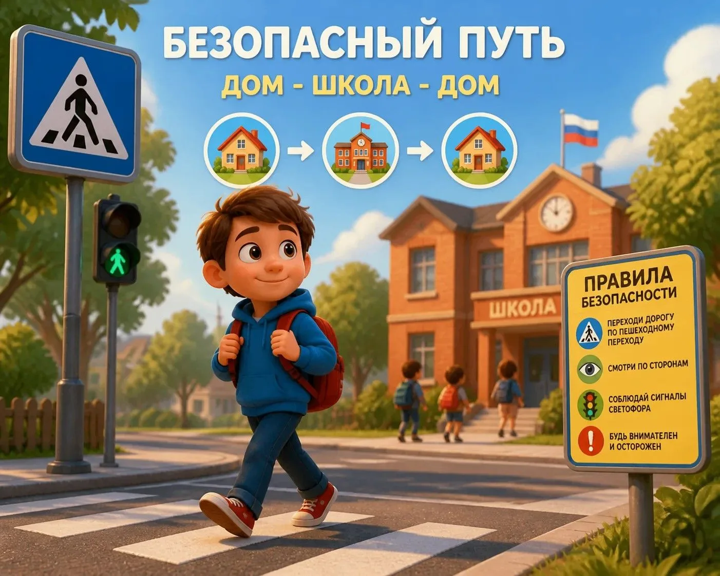 Каждое утро наши дети выходят из дома и отправляются в школу. Кто - то идет пешком, кто...