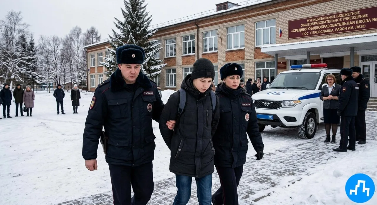 Полиция задержала 14-летнего школьника за ложное сообщение об опасности в школе Переясл...