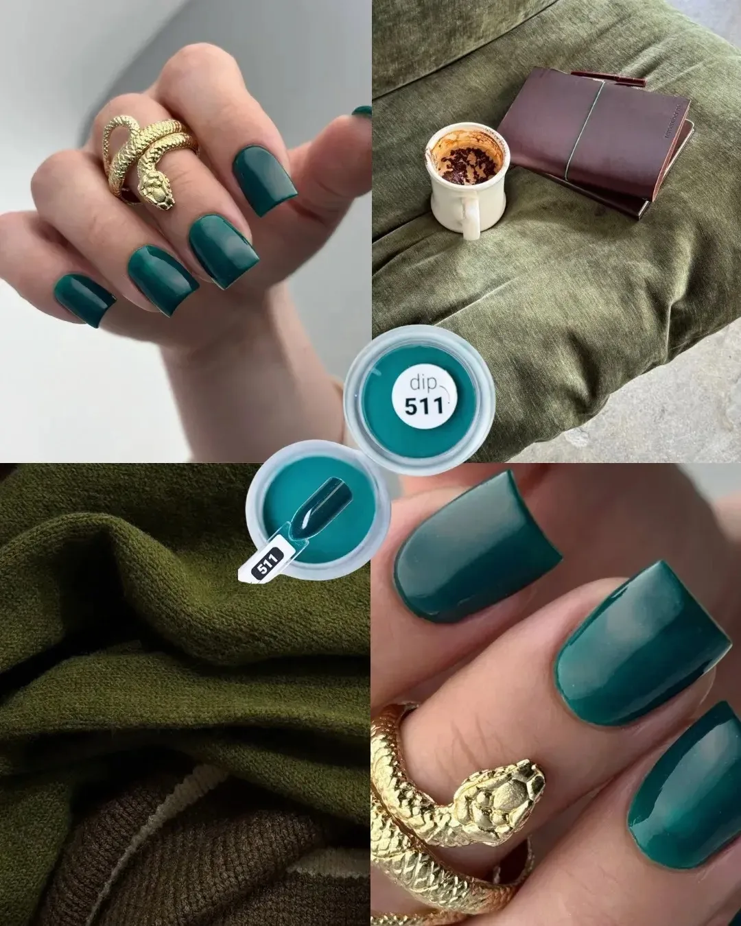 Подборка осенних дизайнов с пудрами Titanium nails