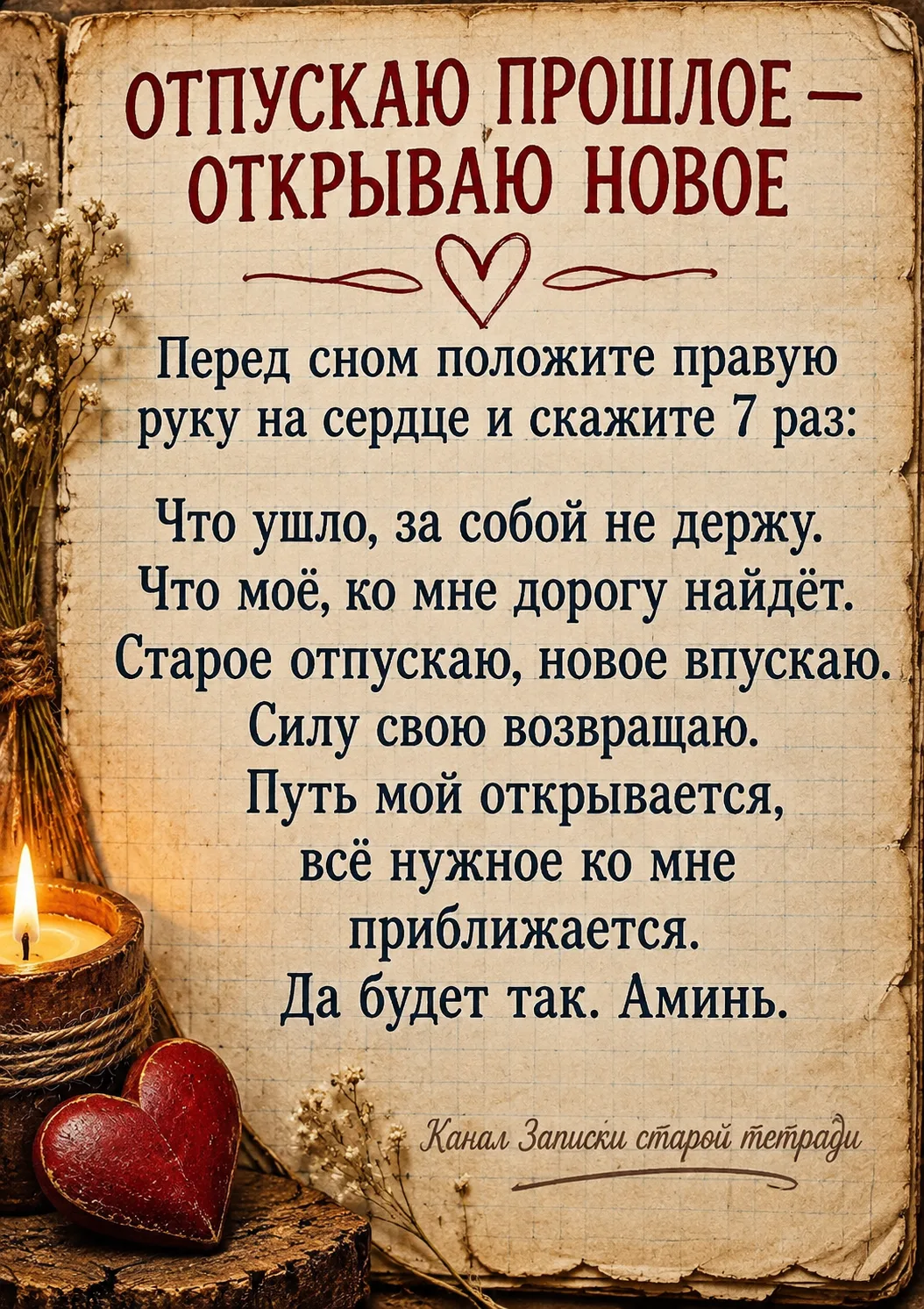 🌙 ШЕПОТОК ПЕРЕД СНОМ «ОТПУСКАЮ ПРОШЛОЕ, ОТКРЫВАЮ НОВОЕ»