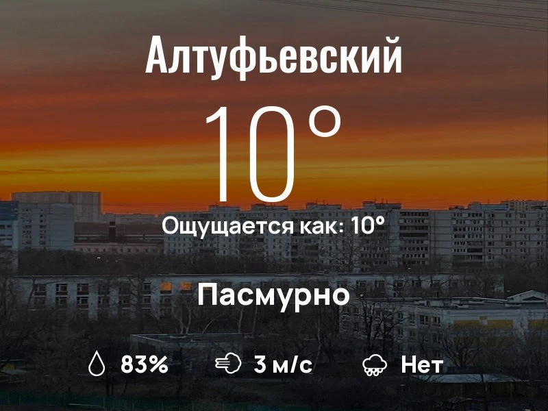 Что с погодой в Алтуфьевском?
