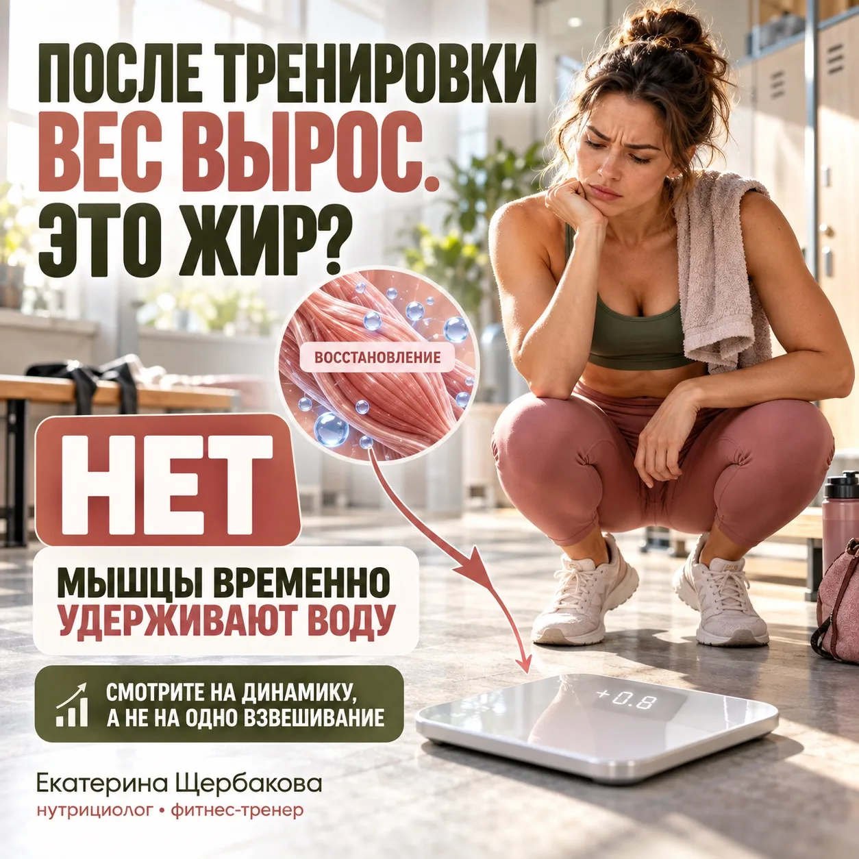 ПОСЛЕ ТРЕНИРОВКИ ВЕС ВЫРОС. ЭТО ЖИР?