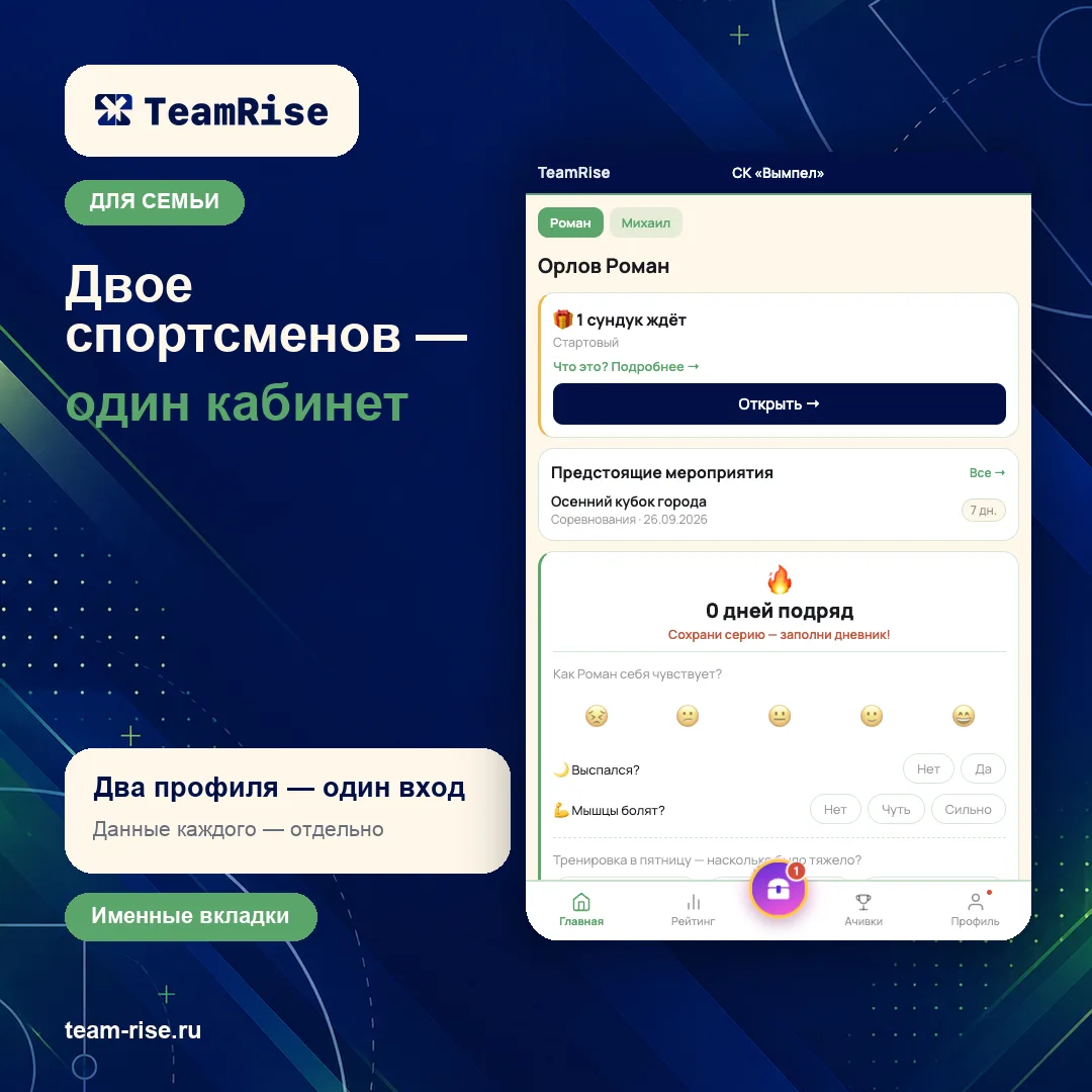 Двое спортсменов — один семейный кабинет