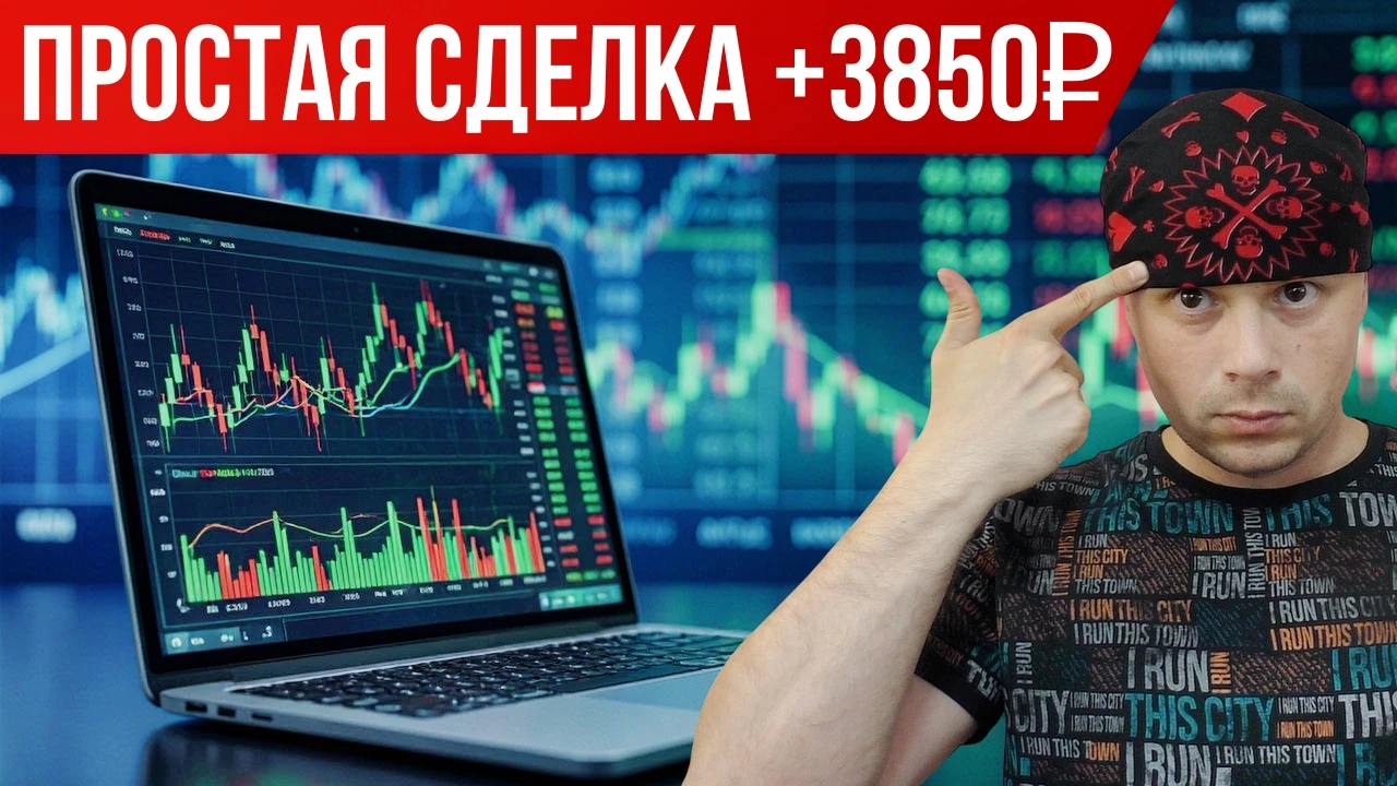 Классика трейдинга - простая сделка на 3850 рублей | Объёмный и технический анализ рынка