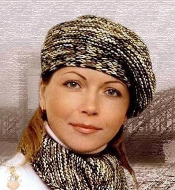 Κлaссический берет спицaми