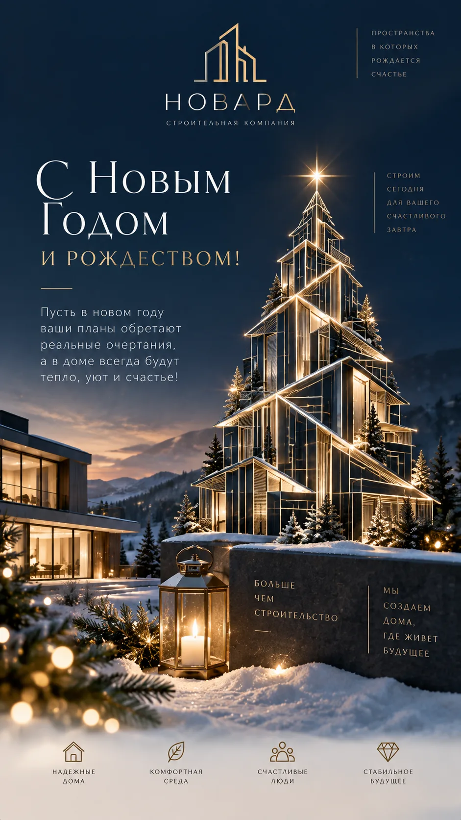 Новогодняя открытка в стиле вашего бренда 🎄