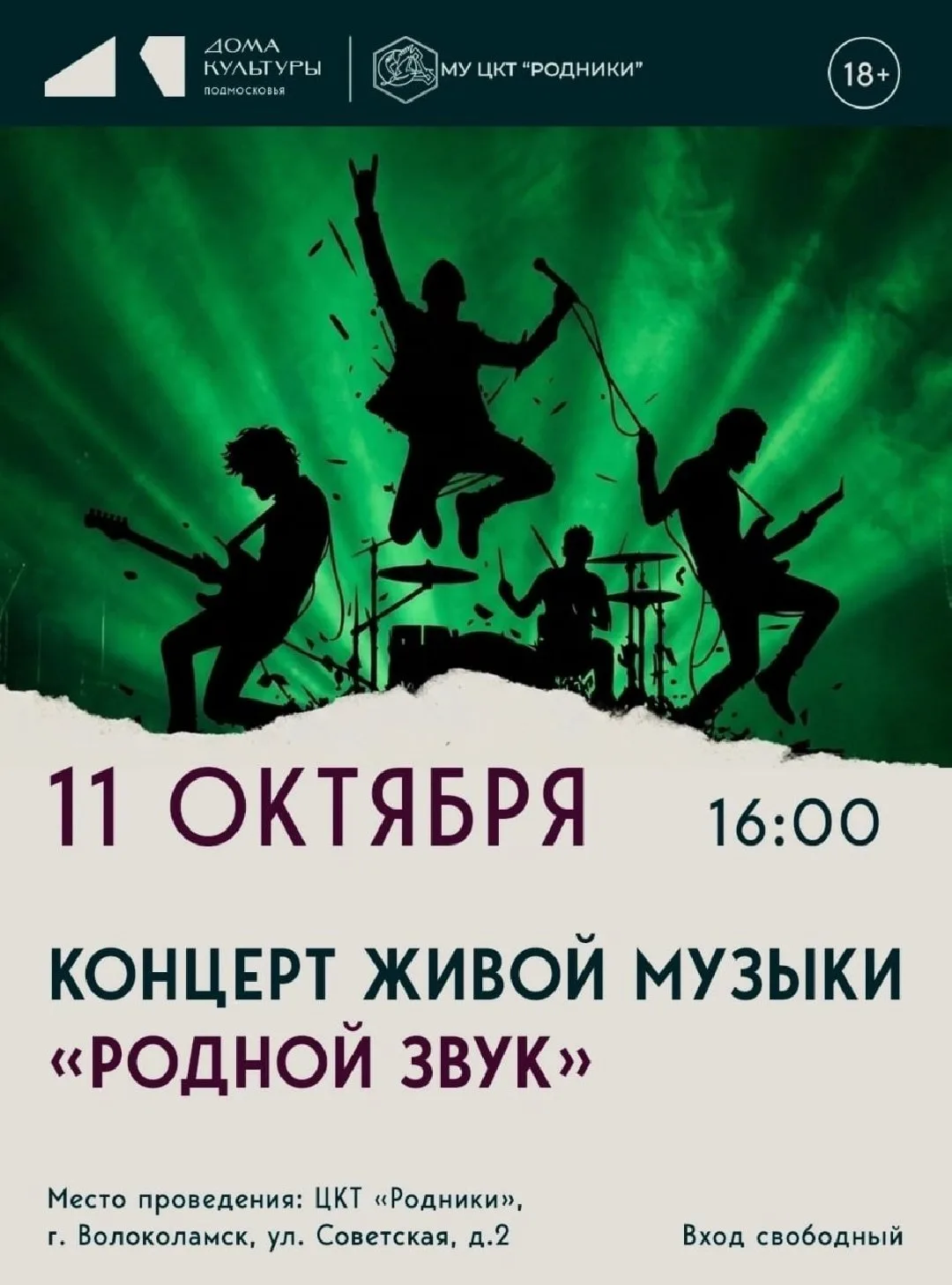 В Волоколамске пройдет концерт живой музыки «Родной звук».