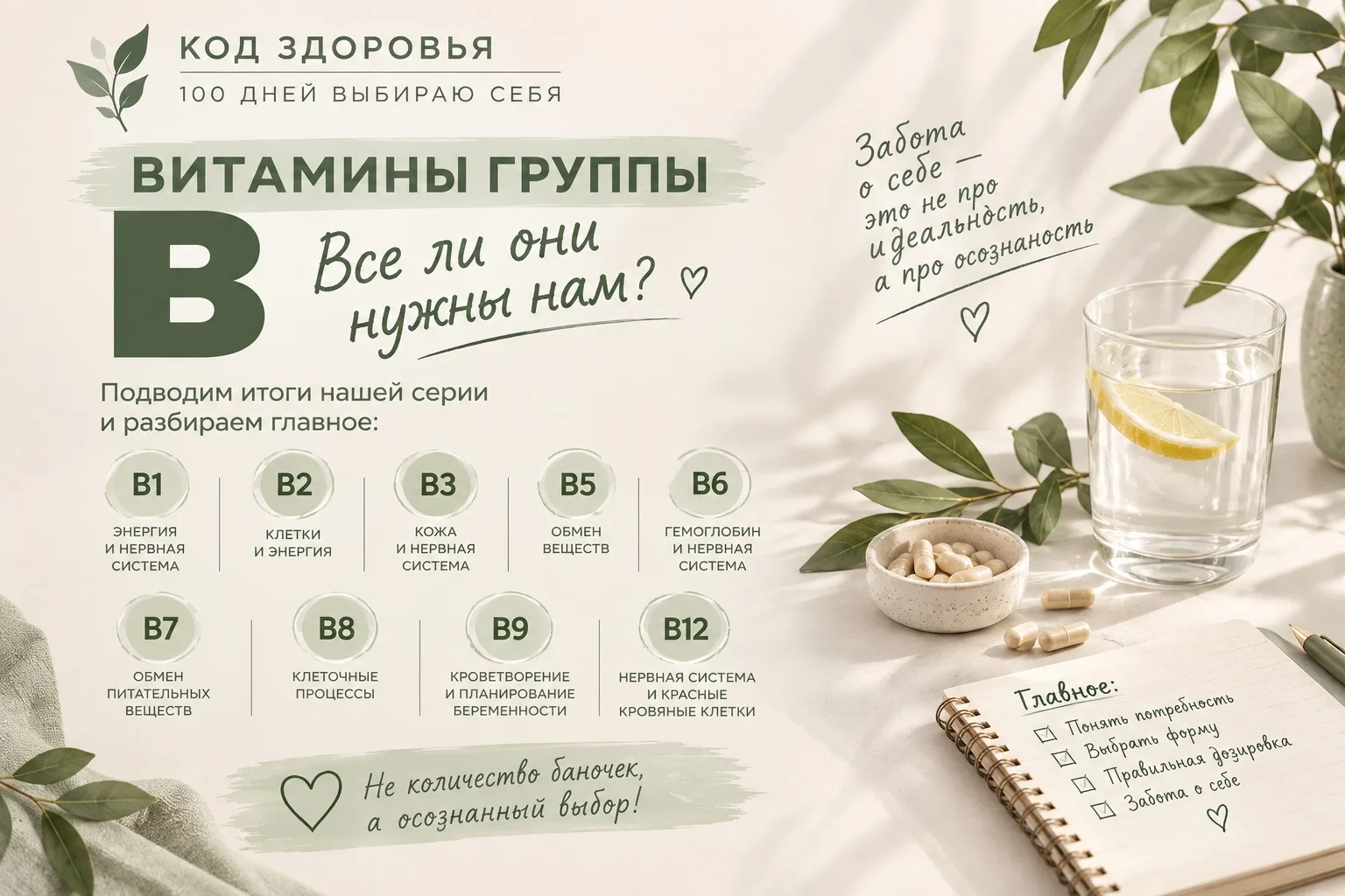 Мы с вами прошли целую серию витаминов группы B — от B1 до B12.