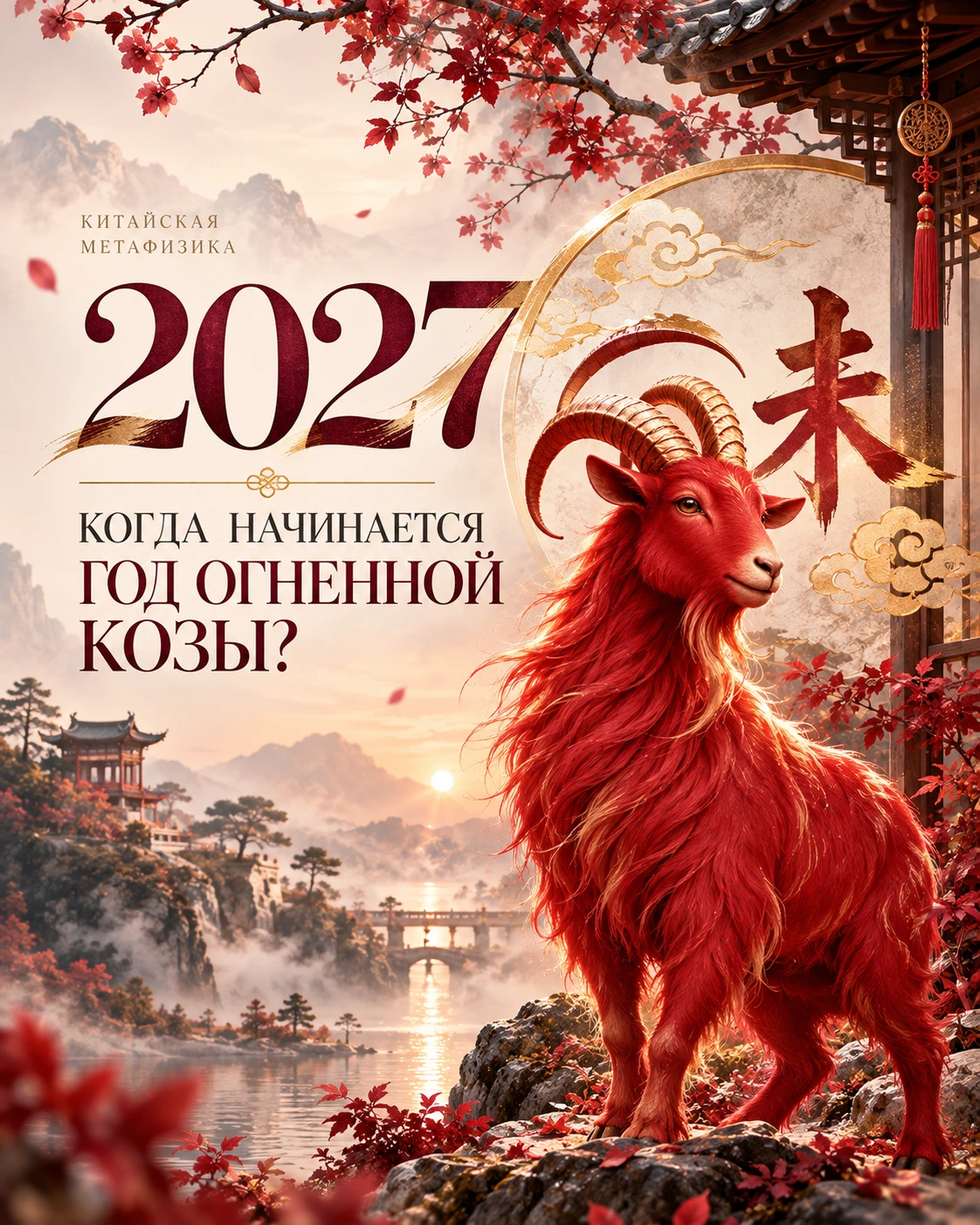 💫4 февраля 2027 года в 09:48 пекинского времени начинается Солнечный год Огненной Козы