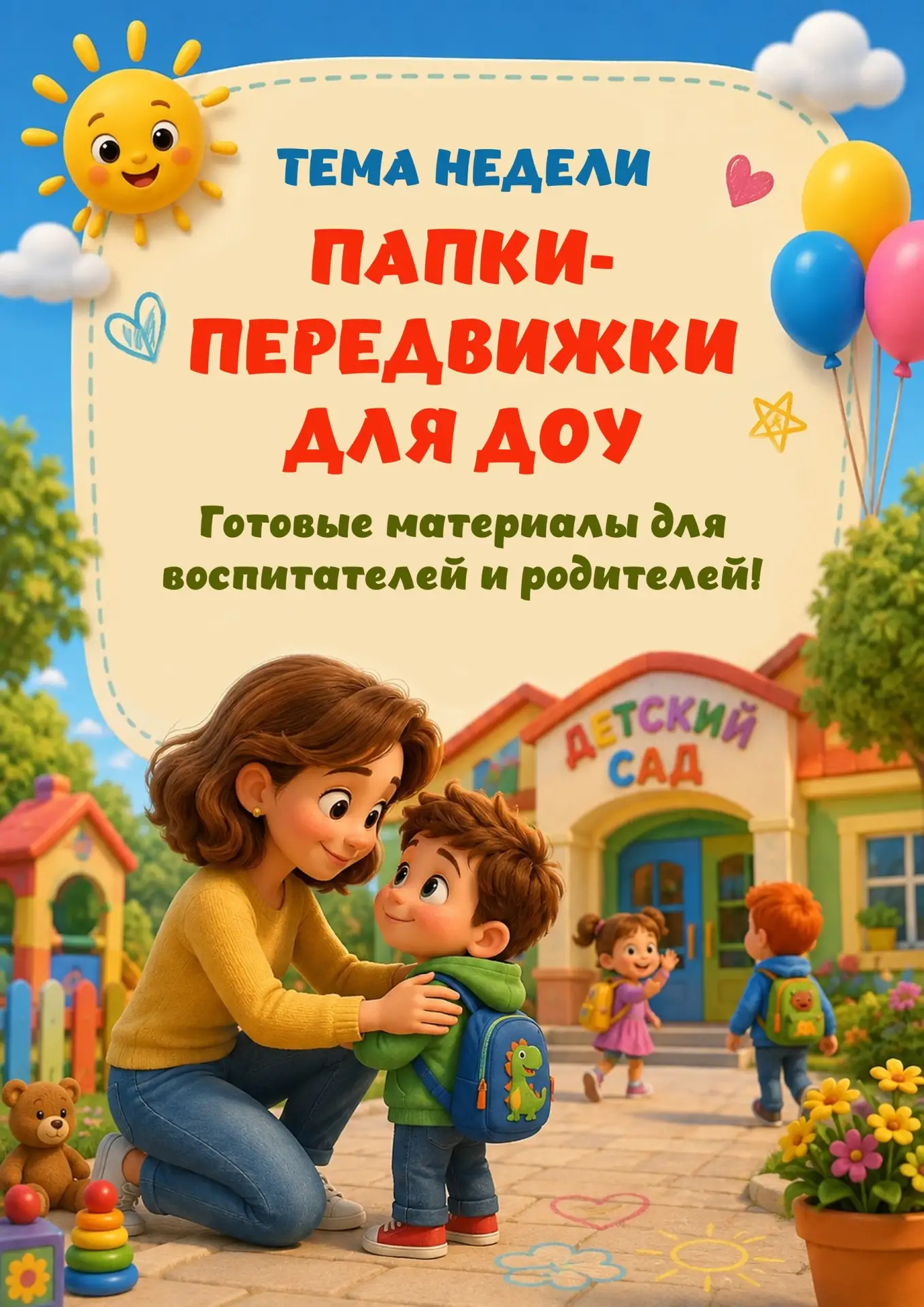 📚 ПАПКИ-ПЕРЕДВИЖКИ ДЛЯ ДОУ — готовые материалы для воспитателей и родителей!📚