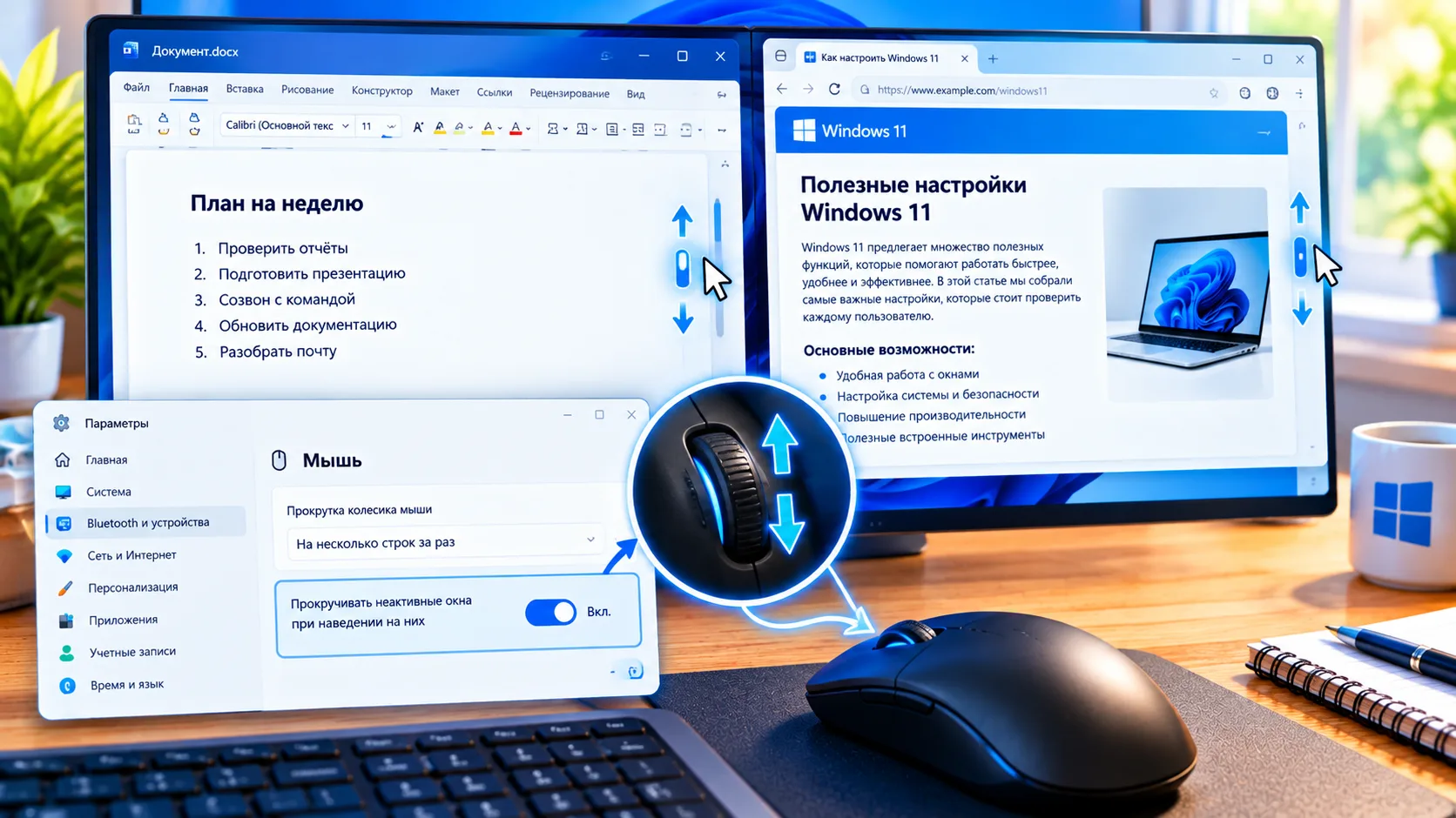 🖱️ НЕ НУЖНО ПОСТОЯННО ПЕРЕКЛЮЧАТЬ ОКНА — WINDOWS УМЕЕТ ПРОКРУЧИВАТЬ ИХ В ФОНОВОМ РЕЖИМЕ