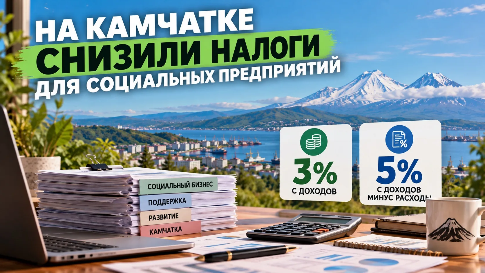 🧾 На Камчатке снизили налоги для социальных предприятий: ставки составят 3% и 5%