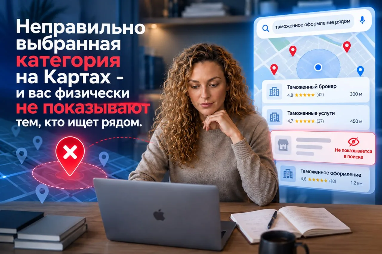 Неправильно выбранная категория на Картах - и вас физически не показывают тем, кто ищет...