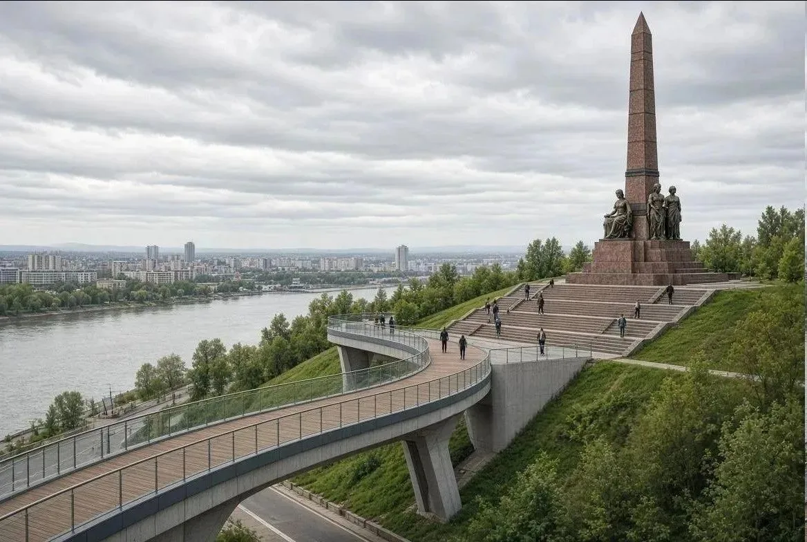 Пешеходный мост появится между Монументом дружбы и стелой «Уфа — город трудовой доблести»